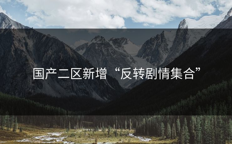 国产二区新增“反转剧情集合”